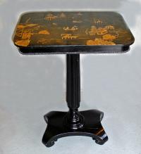 China Trade chinoiserie black lacquered table c1860