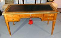 Louis XVI style inlaid light wood bureau plat or desk c1880