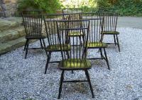 Nichols and Stone vintage black birdcage Windsor side chairs