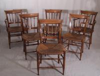 Set of six hickory kitchen chairs c1900