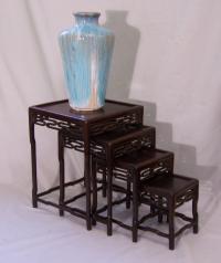 Antique set of four miniature Chinese nesting tables c1860