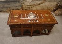 Vintage Indian rosewood Taj Mahal coffee table