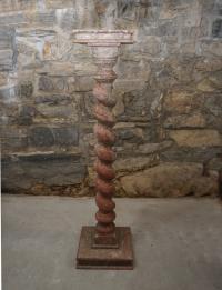 19thc twist turned pedestal in old paint