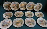 Set of 13 Royal Doulton historical castle plates