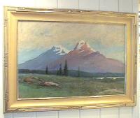 Antique Oil board C. Myron Clark landscape