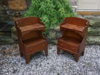Pair of country pine nightstands by Lennox Craftsman Hewlett