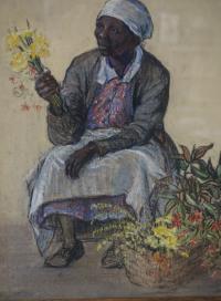 Elizabeth ONeill Verner pastel of a flower seller