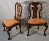 Antique Georgian style pair of walnut chairs