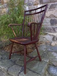 Early square-back Windsor arm chair c1800