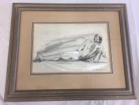 Emilio A Serio watercolor of male nude