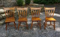 Antique New England maple thumb back chairs c1820