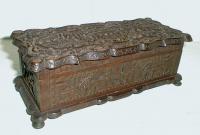 Antique Carved wood chinese storage box