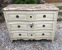French 18th c commode in original white paint