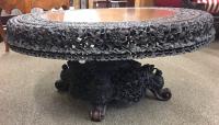 Antique Anglo India carved rosewood coffee table