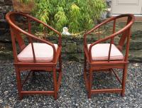 Chinese Ming style horse shoe back chairs c1960