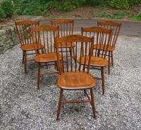 Six maple Hitchcock chairs c1950