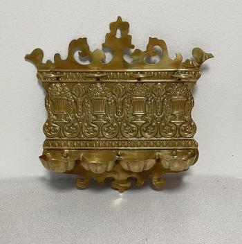 Image of English Victorian brass pipe rack c1880