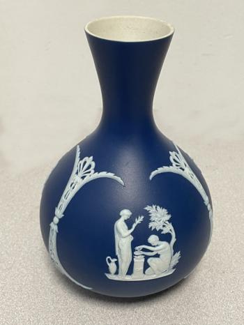 Image of Wedgwood dark blue Jasperware vase