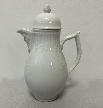 Image of Furstenberg 19thc white porcelain coffee pot