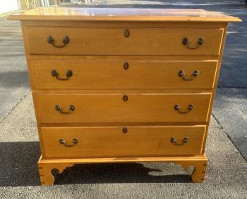 Image of Hand crafted four drawer country Chippendale style by Jeffry C Bickford 1993