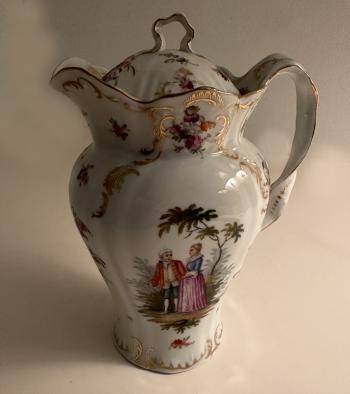 Image of Dresden porcelain lidded pitcher