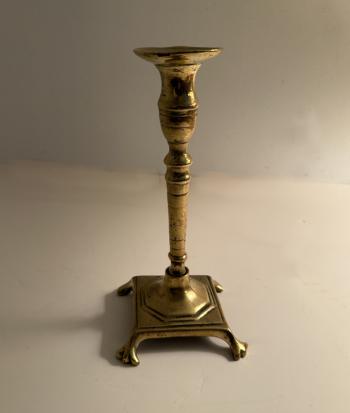 Image of 18thc Spanish brass candlestick
