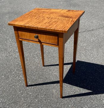 Image of Eldred Wheeler tiger maple one drawer stand