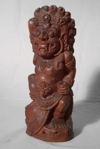 Image of Java temple guardian carved figure c1900
