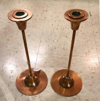 Mid century modern copper candlesticks