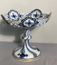 Meissen Blue Onion porcelain centerpiece pedestal dish