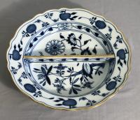 Meissen Blue Onion porcelain divided serving dish