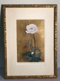 Kazutoshi Sugiura Japanese Poppies serigraph no 4 1992