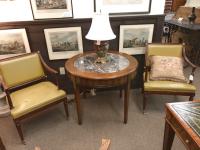 De Bournay cherry game table with marble top