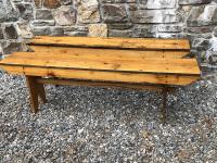 Pair of artisan hand crafted solid hickory benches