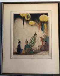 D P Tyson Feast of Lanterns original signed etching