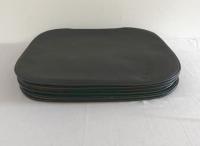 Black leather seat cushions for Hans Wegner Wishbone chairs