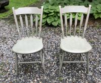 Pair of painted country Sheraton style chairs c1900