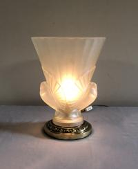 Art Deco frosted glass uplight lamp