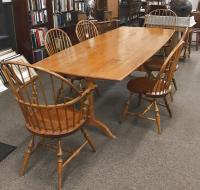 Tiger maple dining table in the Shaker style