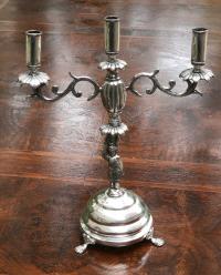Bolivian Spanish Colonial silver candelabra