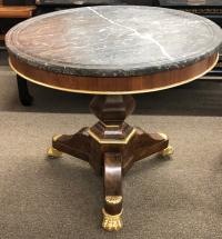 French Empire table with gray marble top c1825