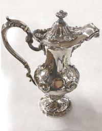 J E Caldwell Co sterling silver chocolate pot