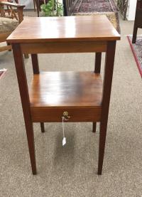 Solid cherry stand with shelf and drawer