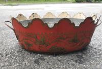 18th c French tole cachepot with tin liner