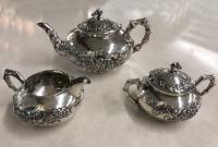 19th c  Chinese sterling silver cream and sugar
