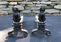 Antique Cavalier King Charles spaniel andirons