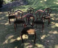 Antique French walnut dining chairs c1860