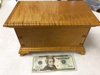 Eldred Wheeler tiger maple miniature blanket chest