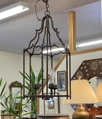 Vintage wrought iron twig lantern fixture
