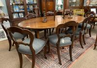 Set of 8 balloon back walnut dining chairs c1865